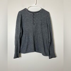 Rag & Bone Pullover Sweater Women’s Sz L Gray 1/4 Button‎ Long Sleeves Casual